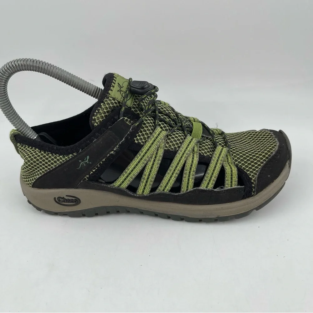 Chaco Unisex Kid’s Outcross 2 Green Black Hiking Water Shoes - Size 4 Youth